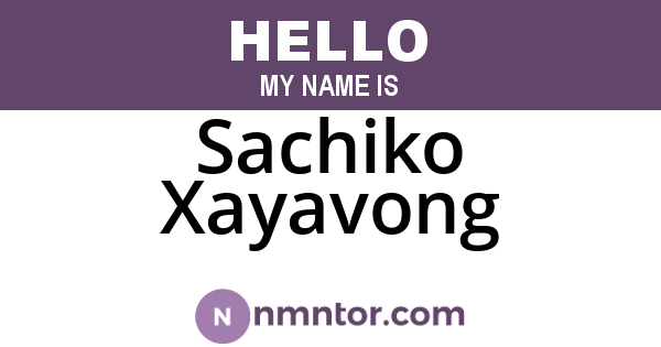 Sachiko Xayavong
