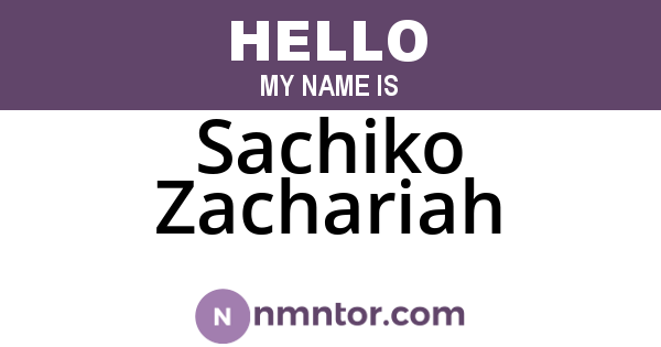 Sachiko Zachariah