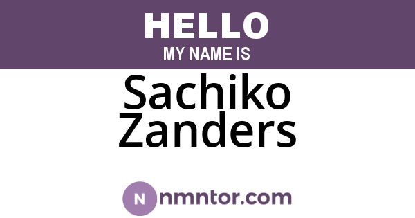 Sachiko Zanders