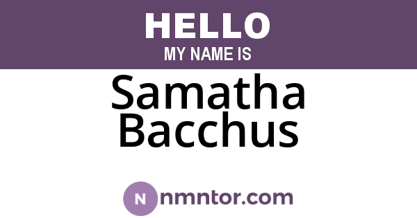 Samatha Bacchus