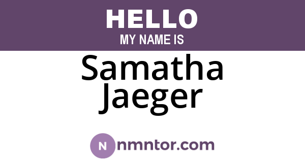 Samatha Jaeger