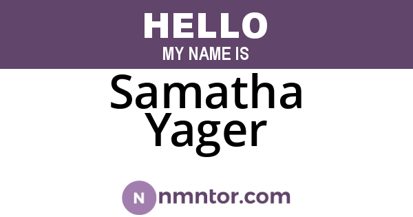 Samatha Yager