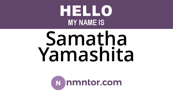 Samatha Yamashita