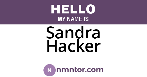 Sandra Hacker