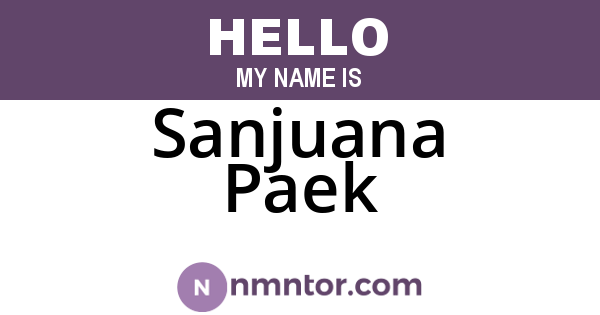 Sanjuana Paek