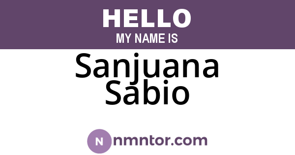 Sanjuana Sabio