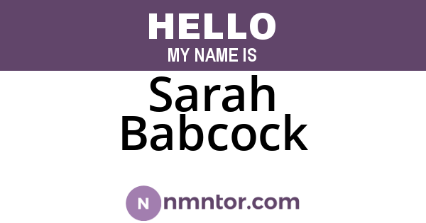 Sarah Babcock
