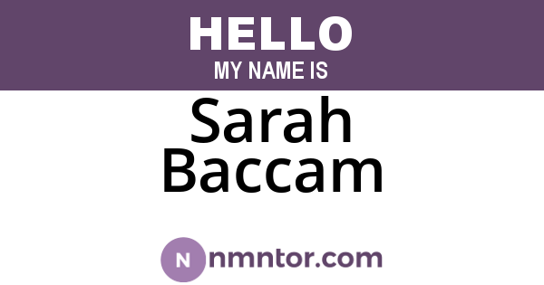 Sarah Baccam