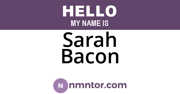 Sarah Bacon