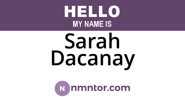 Sarah Dacanay