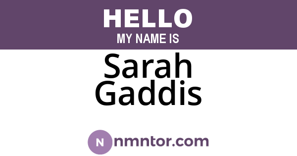 Sarah Gaddis