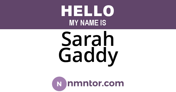 Sarah Gaddy