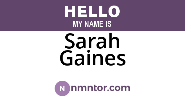Sarah Gaines