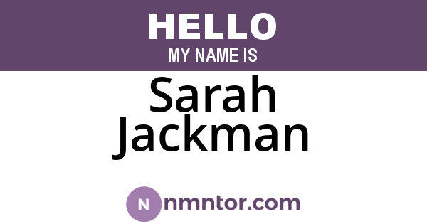 Sarah Jackman