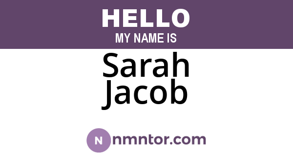 Sarah Jacob