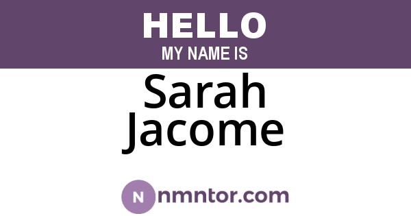 Sarah Jacome