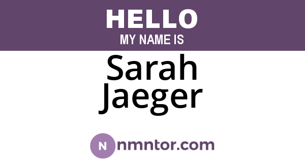 Sarah Jaeger