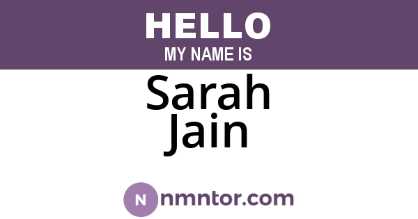 Sarah Jain