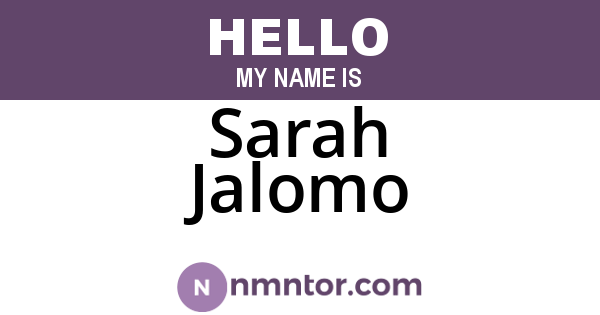 Sarah Jalomo