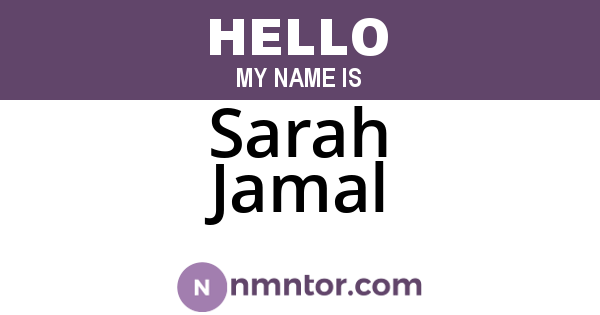 Sarah Jamal