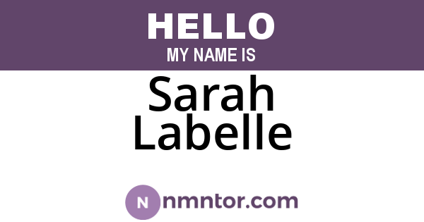 Sarah Labelle