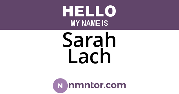 Sarah Lach
