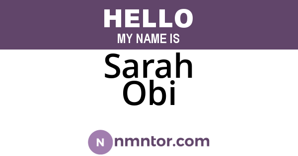 Sarah Obi