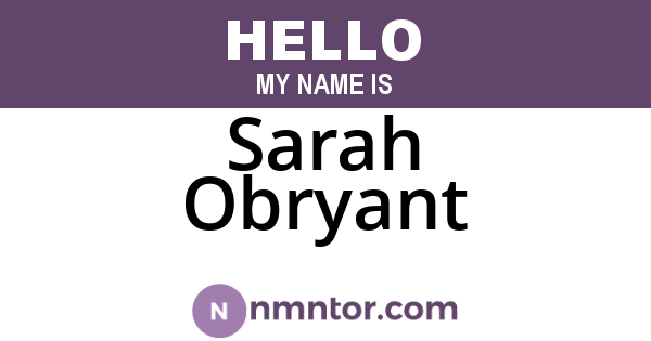 Sarah Obryant