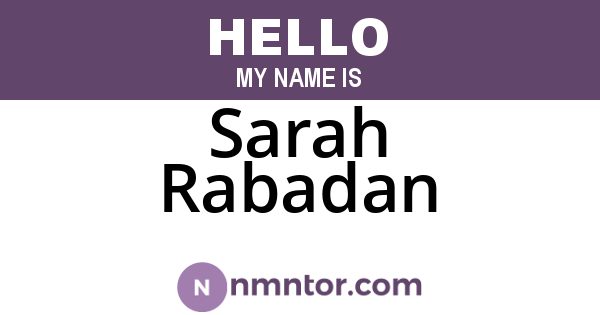 Sarah Rabadan
