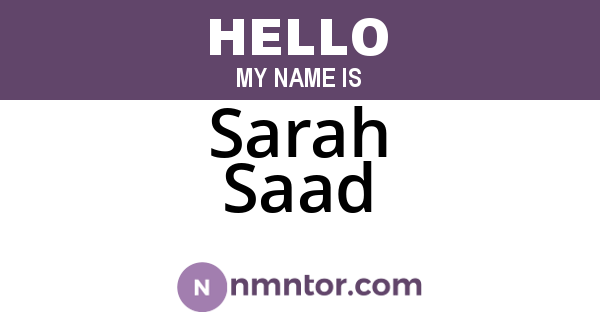 Sarah Saad