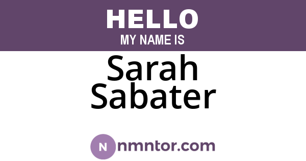 Sarah Sabater