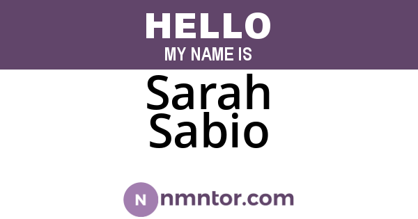 Sarah Sabio
