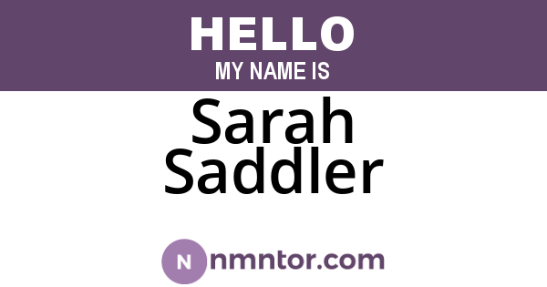 Sarah Saddler
