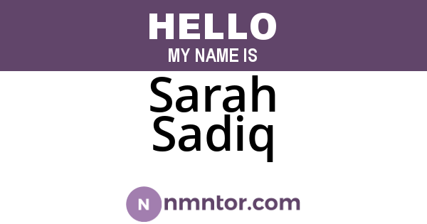 Sarah Sadiq
