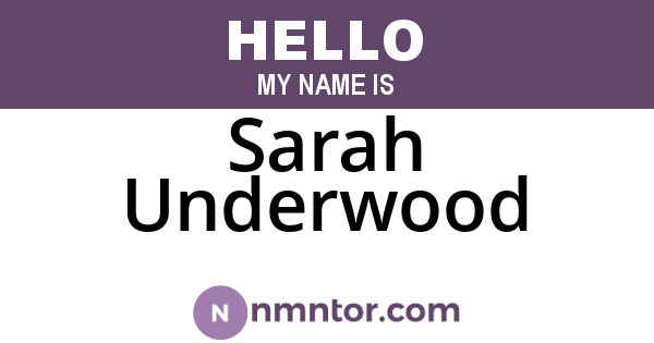 Sarah Underwood