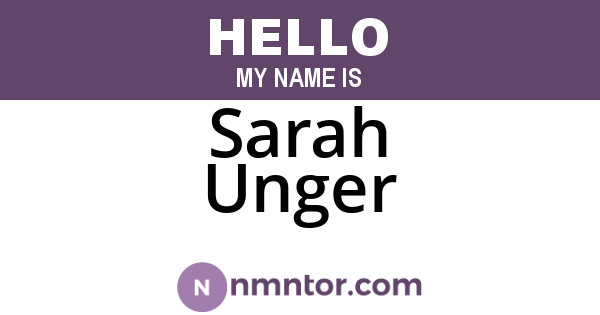 Sarah Unger