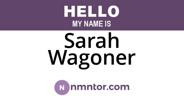 Sarah Wagoner