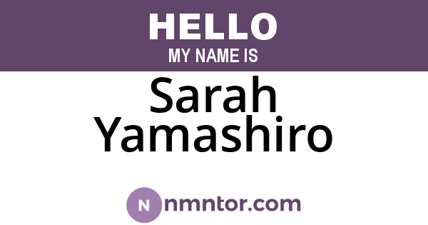 Sarah Yamashiro