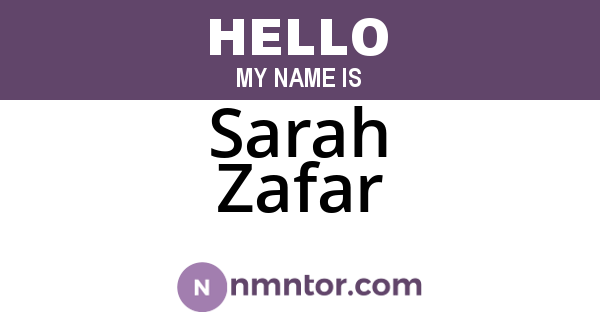 Sarah Zafar