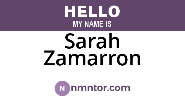 Sarah Zamarron