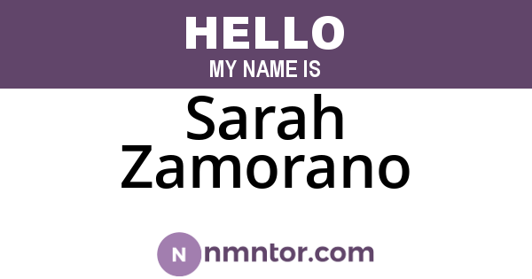 Sarah Zamorano