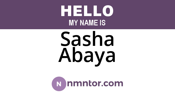 Sasha Abaya