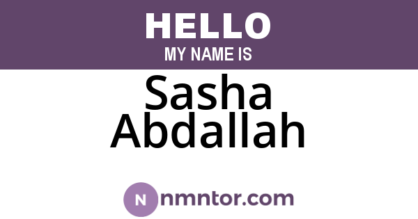 Sasha Abdallah