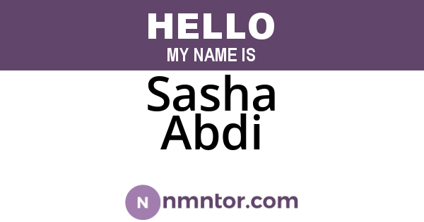 Sasha Abdi