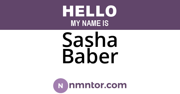 Sasha Baber