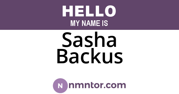 Sasha Backus