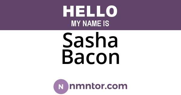 Sasha Bacon