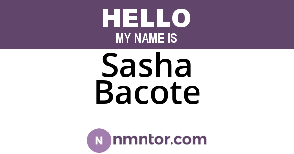 Sasha Bacote