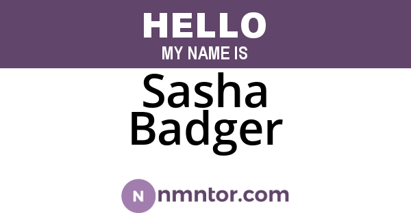 Sasha Badger