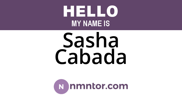 Sasha Cabada